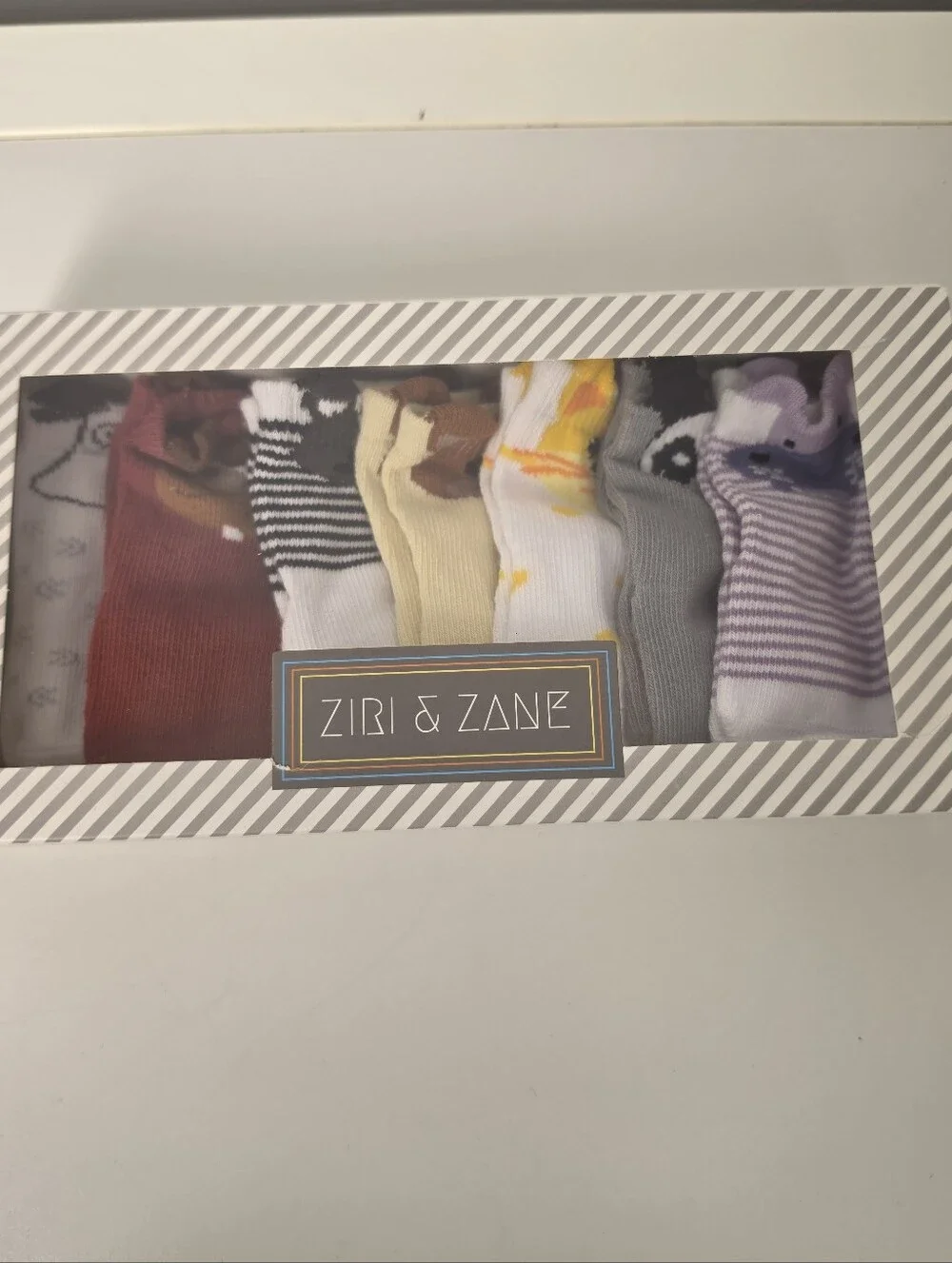 ZIRI & ZANE Baby Sock Gift Set 7 Unique Pairs Unisex Size 0-3 Months NIP